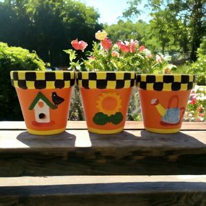 Flower Pot Candle Votive Ceramic Holders Bird House Sunflower Watering Can Decor